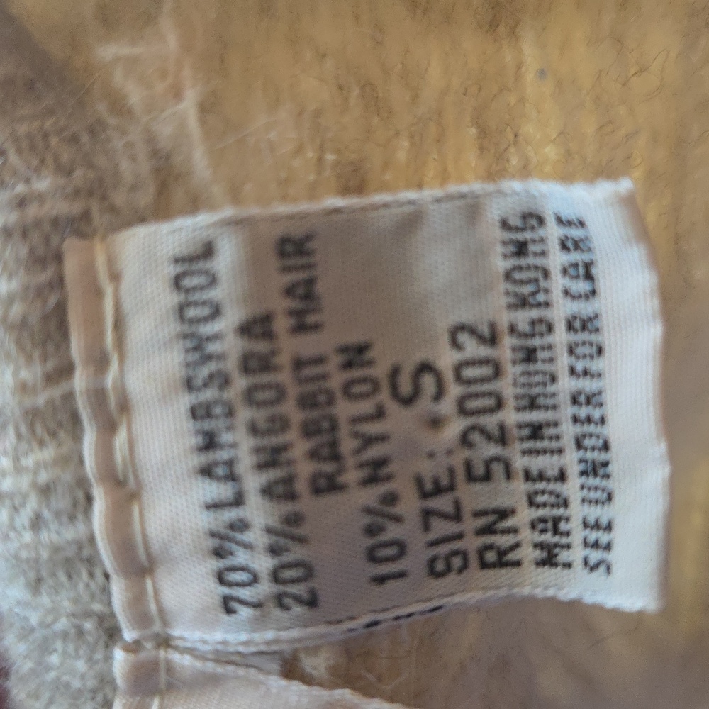 Lambskin Wool Rabbit Hair Vintage Cream Vest Size S - Picture 5 of 9